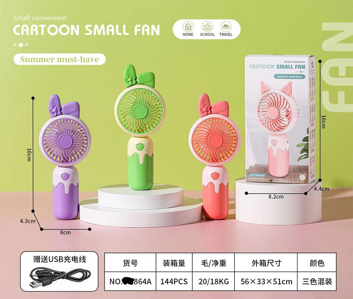 Unisex Cartoon Hand Fan with Cute Animal Design Bowlift