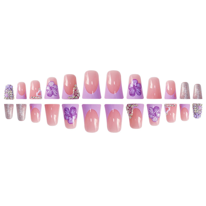 Decorative Floral Press-On Nail Extensions Bowlift 1787913819