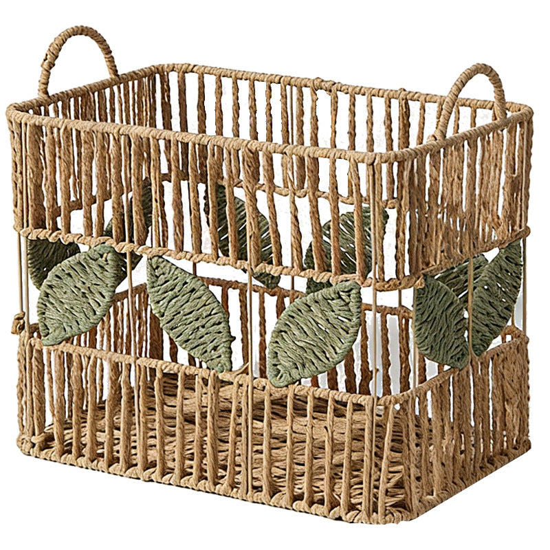 Handcrafted storage basket with leaf motif Bowlift