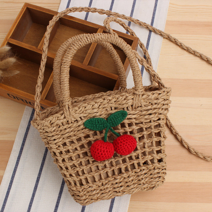 Shoulder bag with handmade fruit motif Bowlift