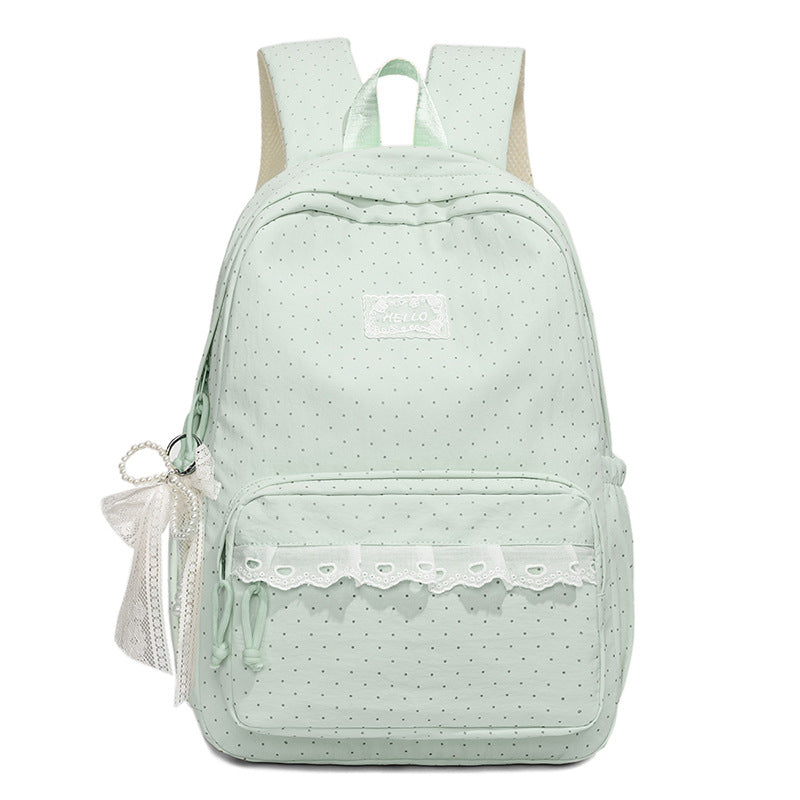 Stylish Polka Dot Backpack Bowlift