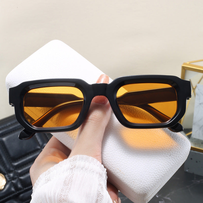 Women's fashionable square sunglasses with clear frame Bowlift