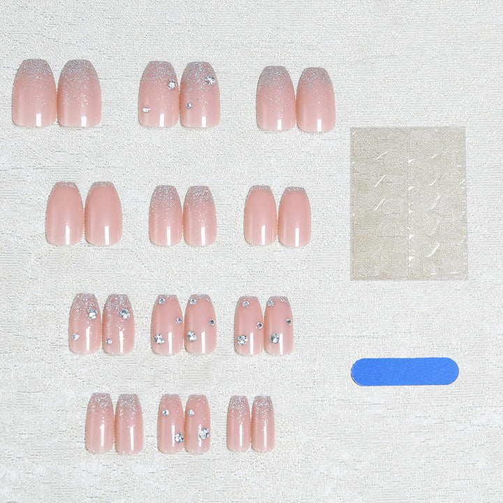 Acrylic nail set with extravagant glitter and crystal embellishments Bowlift