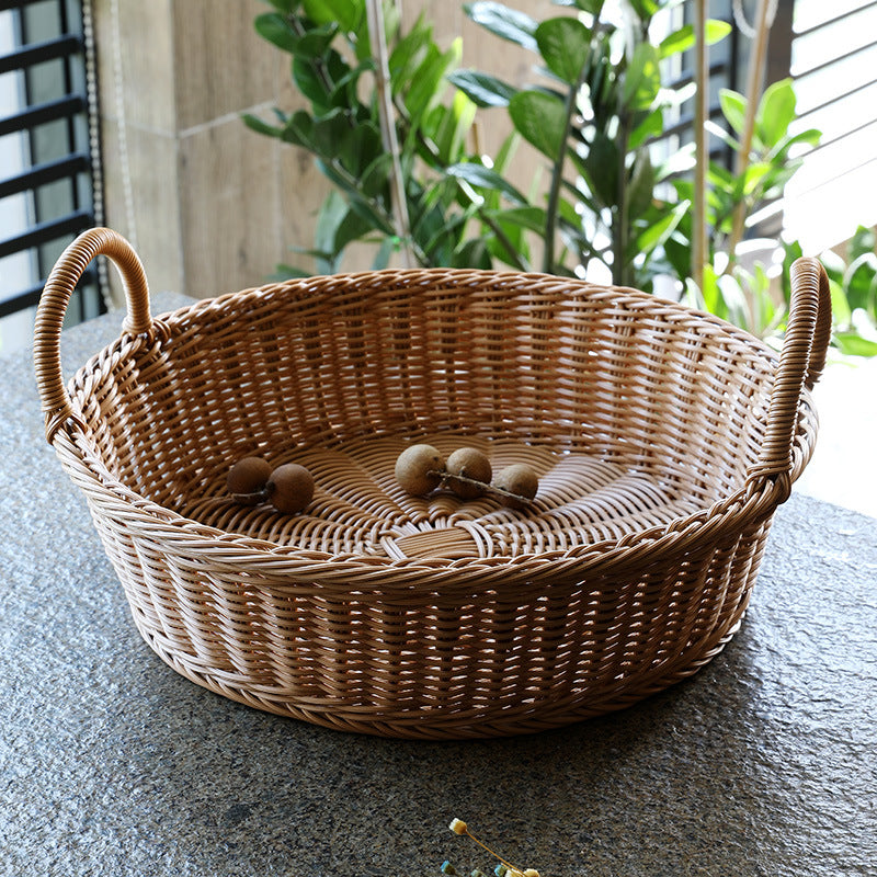 Large Handwoven Wicker Serving Basket Bowlift