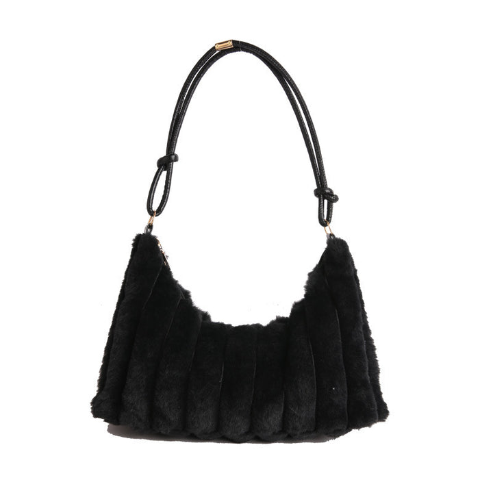 Luxurious Faux Fur Hobo Bag Bowlift
