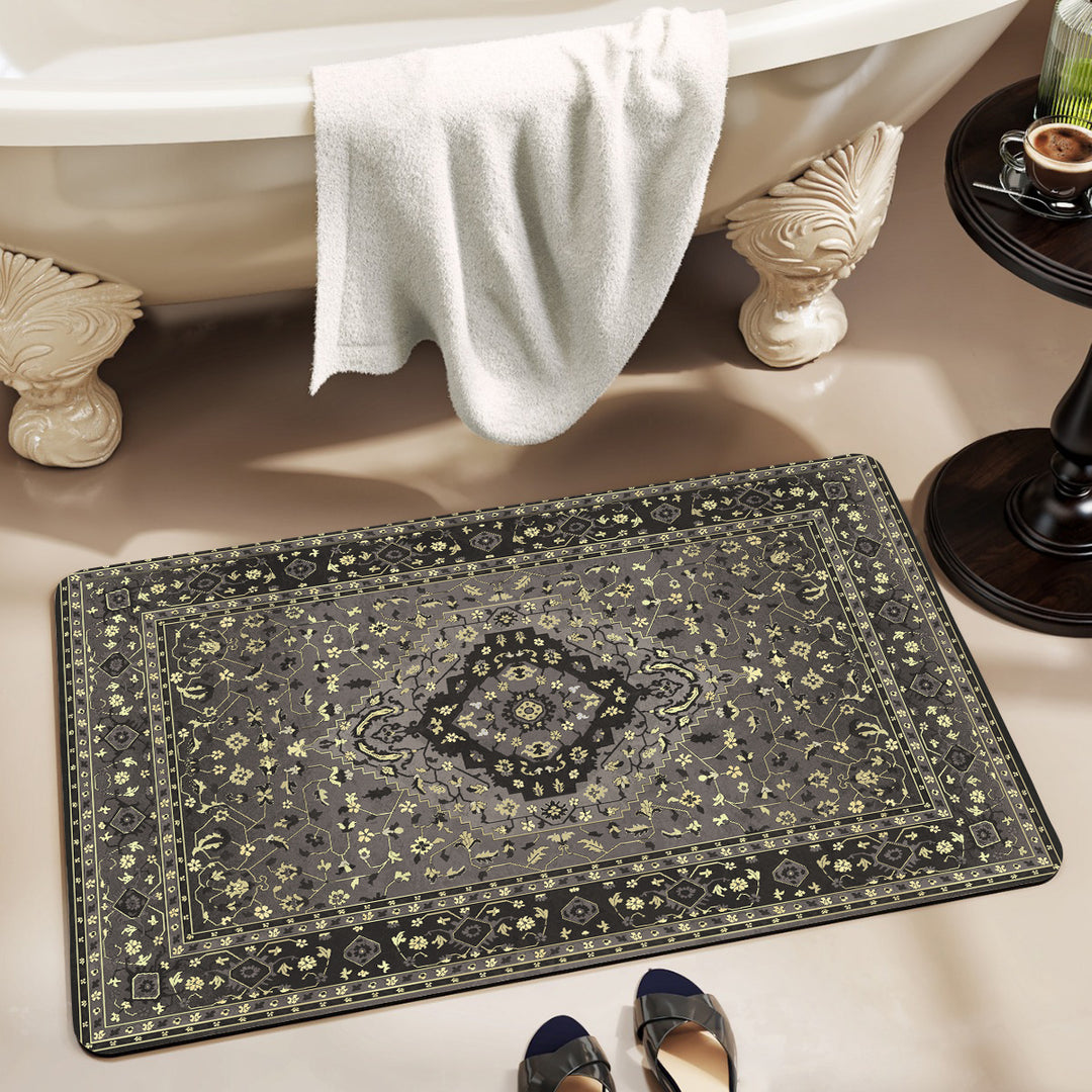 Luxurious Floral Pattern Bath Mat Bowlift