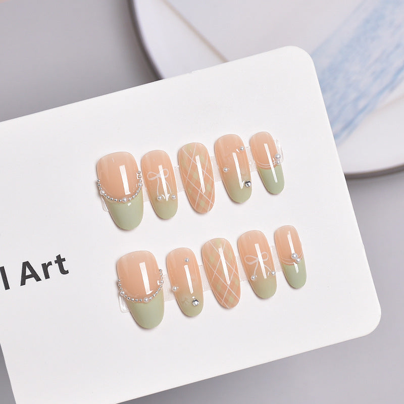 Artistic Press-On Nail Set with Decorative Patterns Bowlift