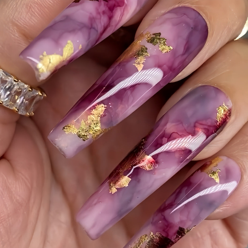 Elegant artificial nails with glitter accents Bowlift