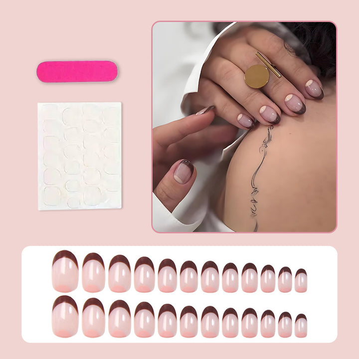Acrylic nail set with elegant French tips and high-quality details Bowlift
