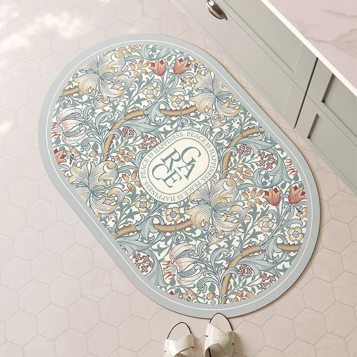 Decorative Floral Bath Mat Bowlift