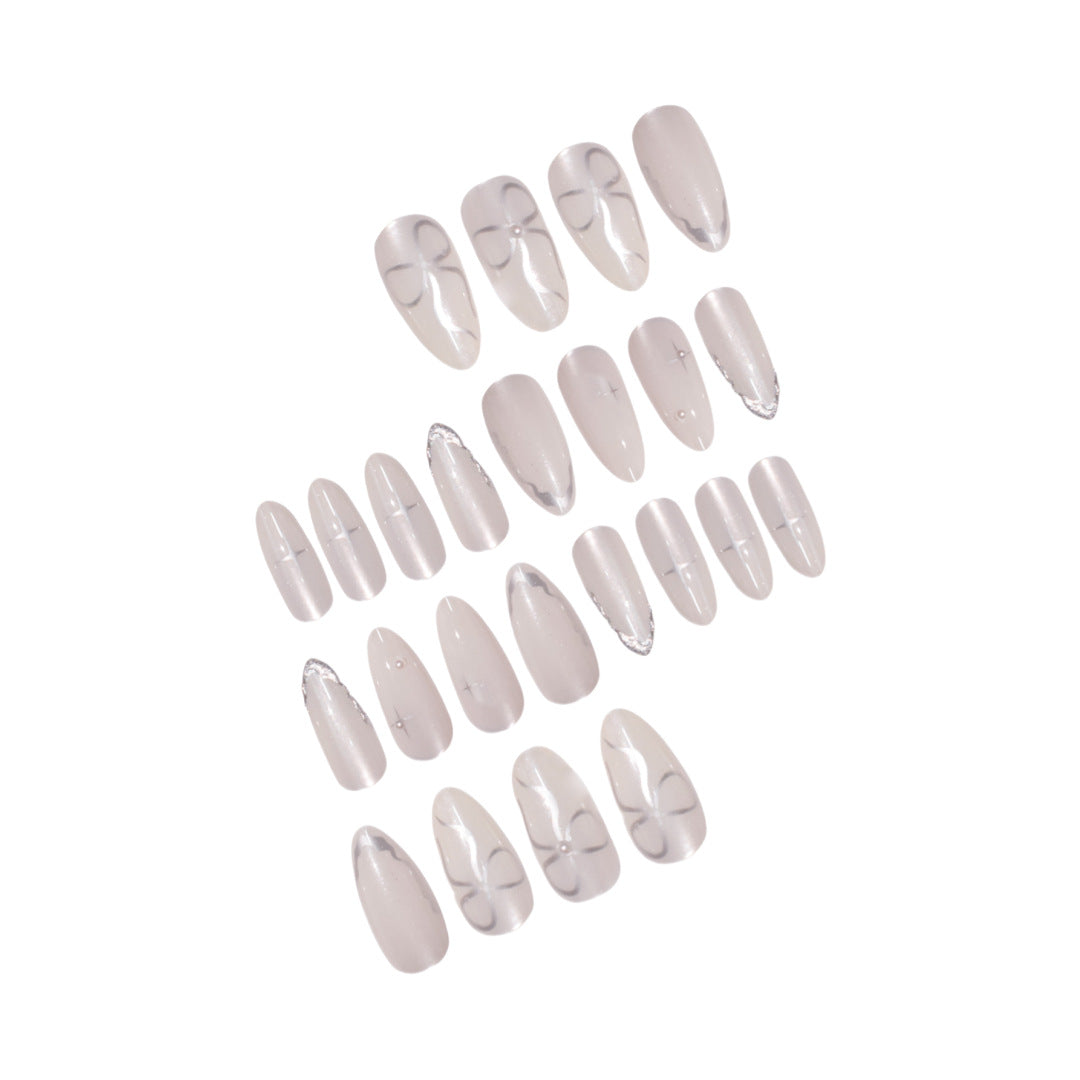 Elegant Stiletto Press-On Nail Art with Glossy Finish Bowlift