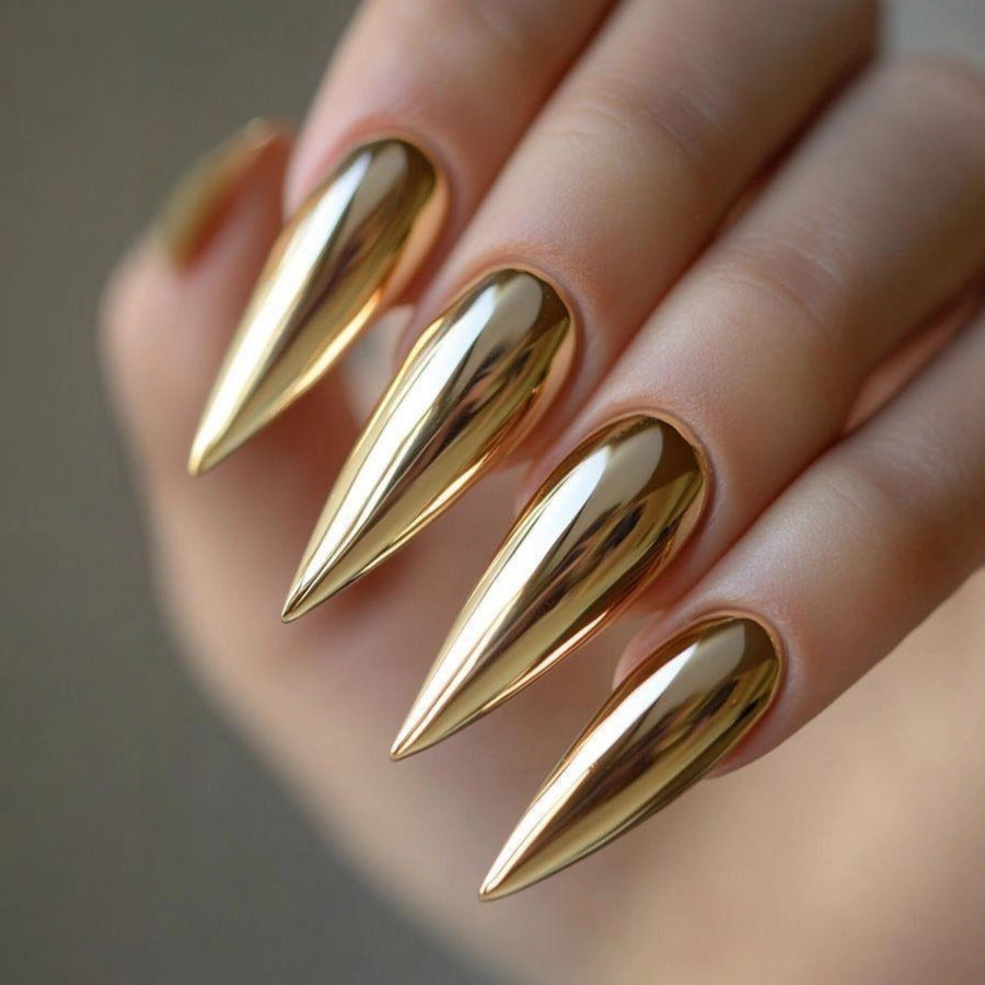 Elegant and Shiny Stiletto Artificial Nails Bowlift
