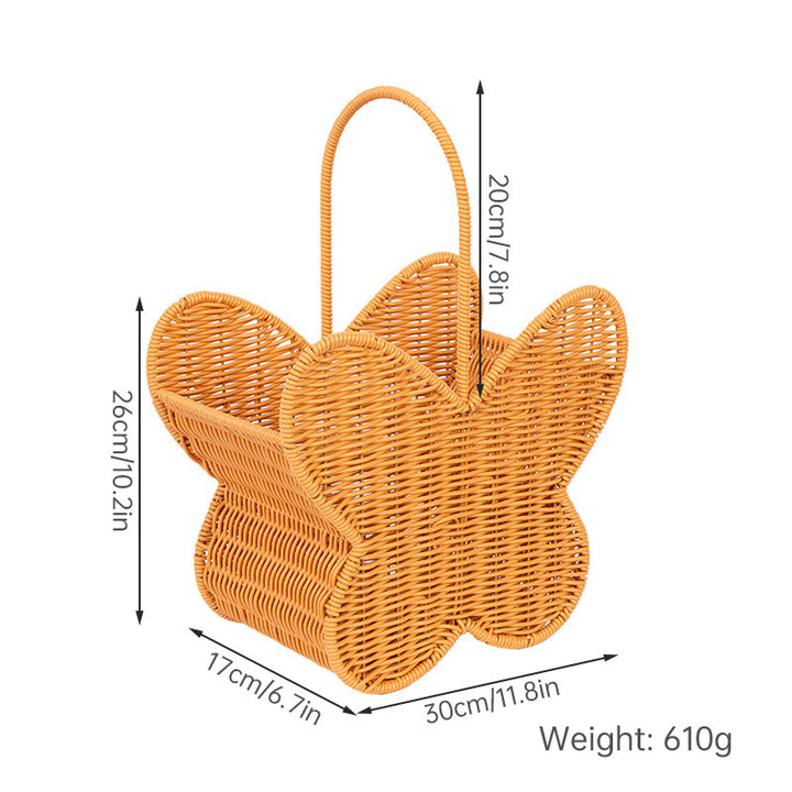 Butterfly-Shaped Woven Storage Basket Bowlift