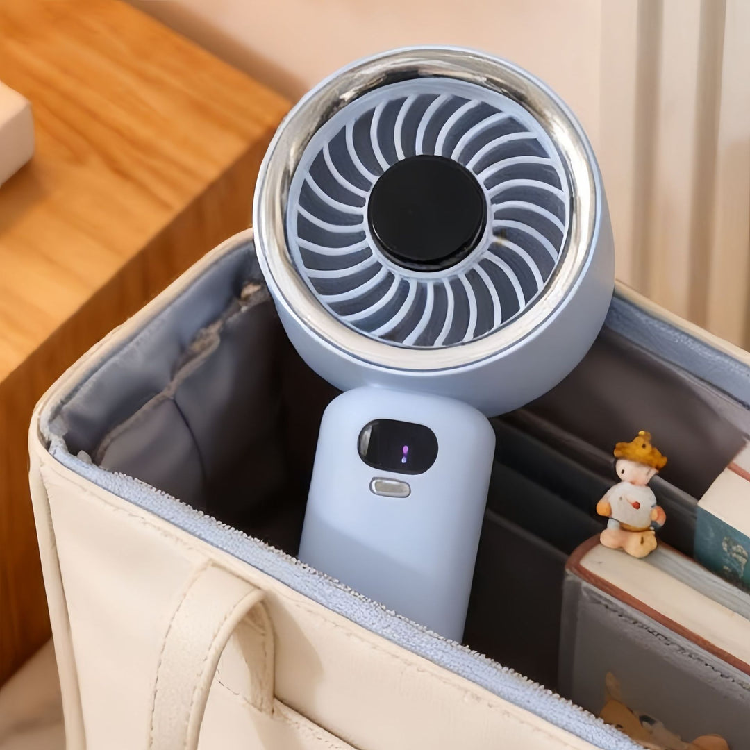 Women Portable Hand Fan with Digital Control and USB Connection Bowlift