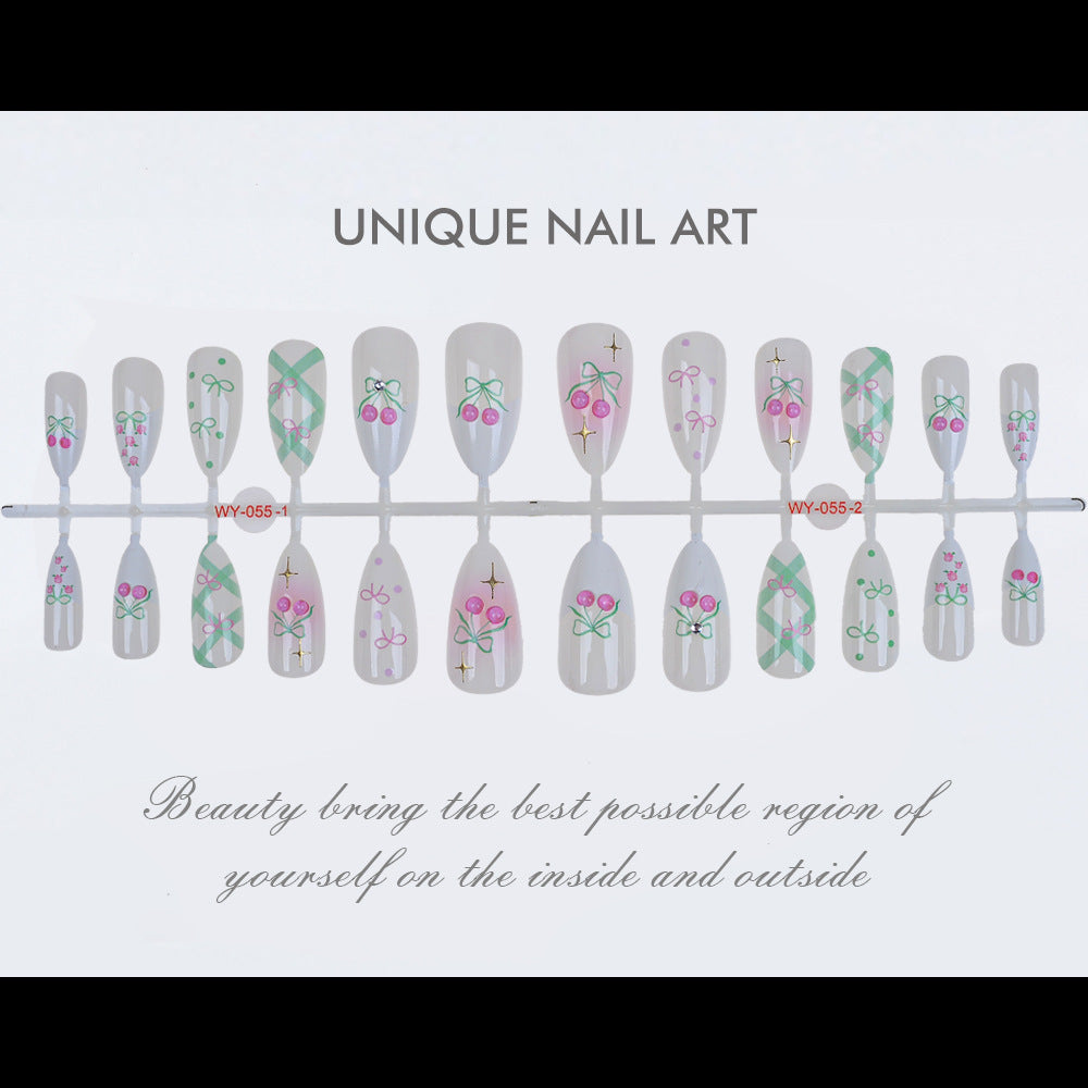 Elegant Floral Art Press-On Nail Set Bowlift