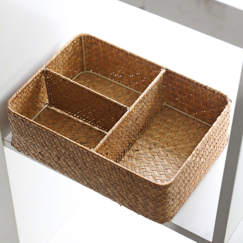 Woven Multi-Compartment Storage Basket Bowlift