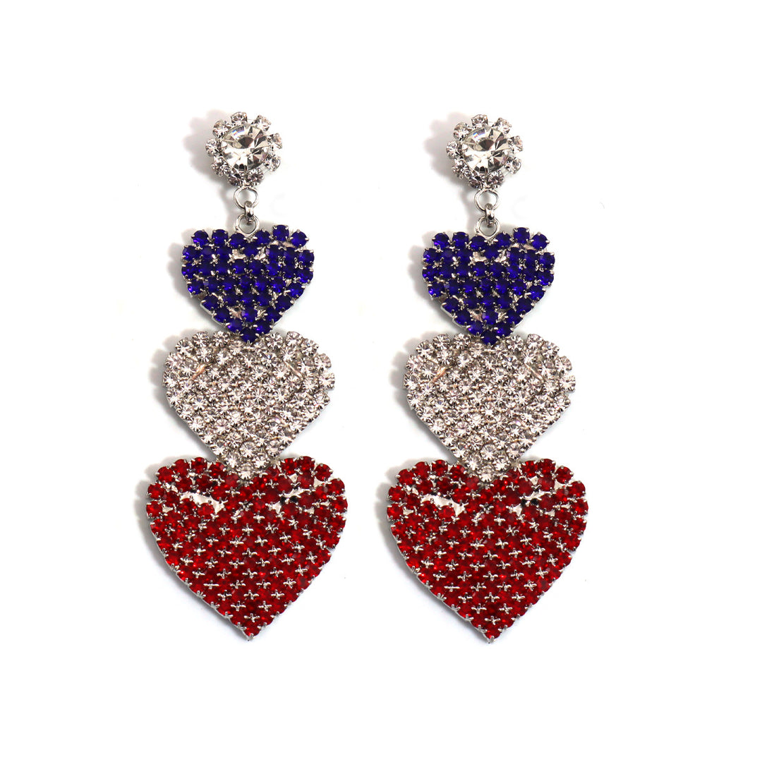 Women nano sparkling statement earrings with long rhinestone tassels Bowlift