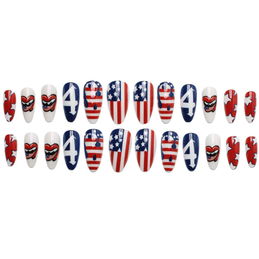 Artificial nails with creative patriotic design Bowlift