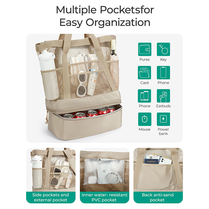 Durable cooler bag with practical removable inner compartment Bowlift