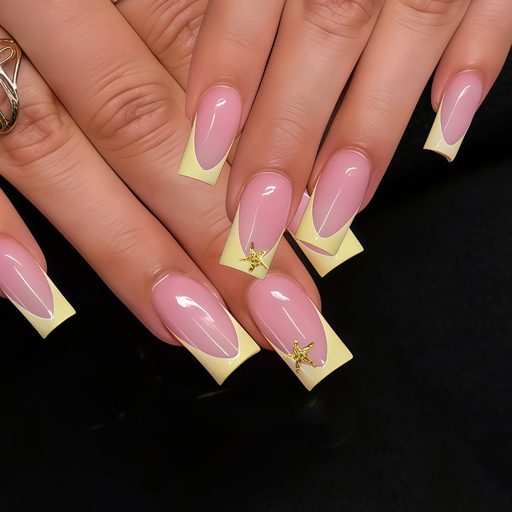 Elegant Stiletto French Tip Nail Art Bowlift