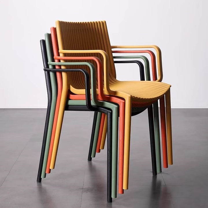 Contemporary Slatted Dining Chair Bowlift