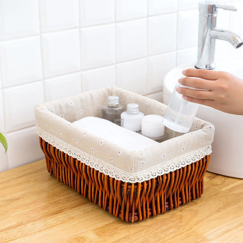 Women’s storage basket with decorative fabric lining Bowlift