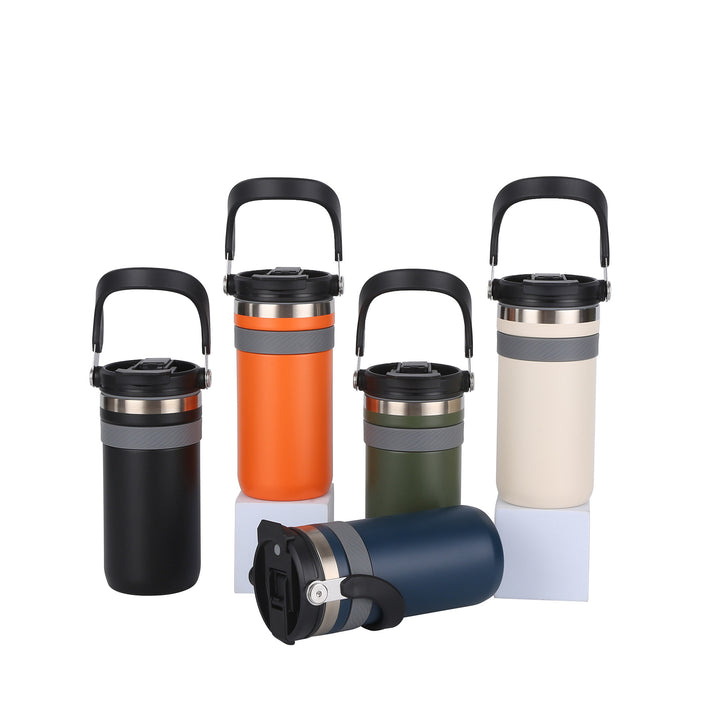 Ladies insulated thermo mug with practical carrying handle Bowlift