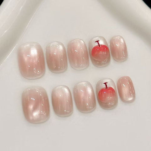 Artificial nails with delicate gradient and creative design Bowlift