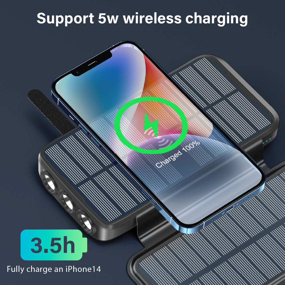 Solar-powered power bank with LED lights Bowlift