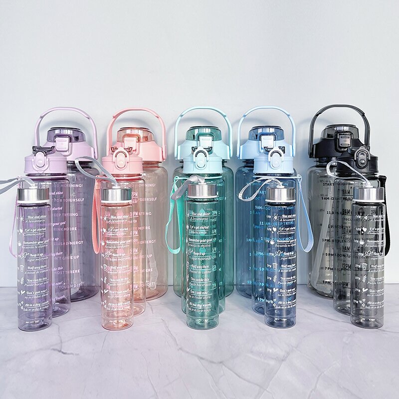 Women's Water Bottle with Motivational Print Bowlift