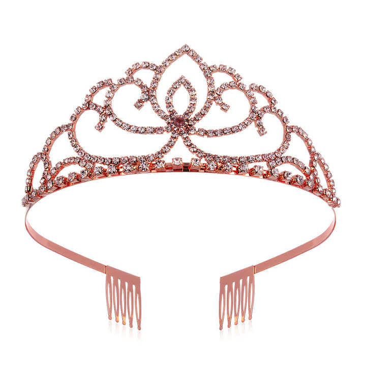 Ladies Elegant Rhinestone Tiara with Floral Design Bowlift