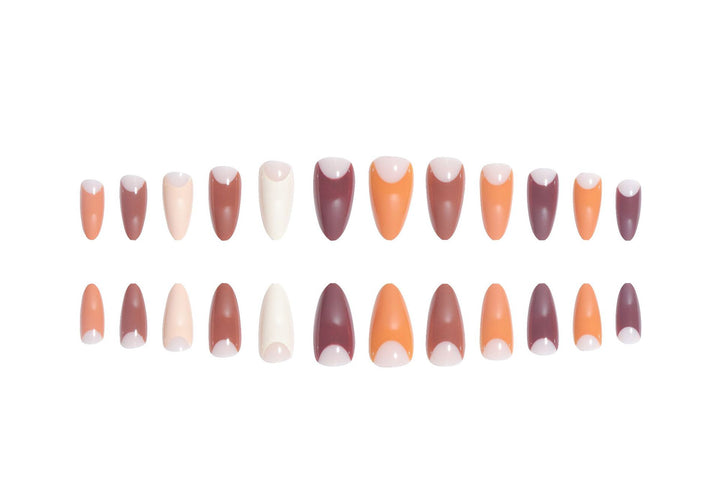 Elegant Stiletto Press-On Nail Set with Unique French Tips Bowlift