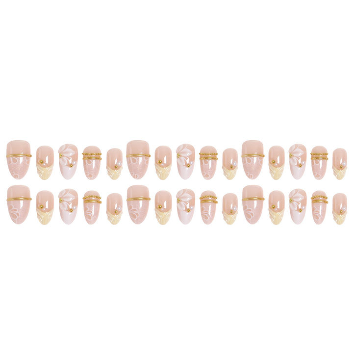 Artful nail tips with floral design Bowlift