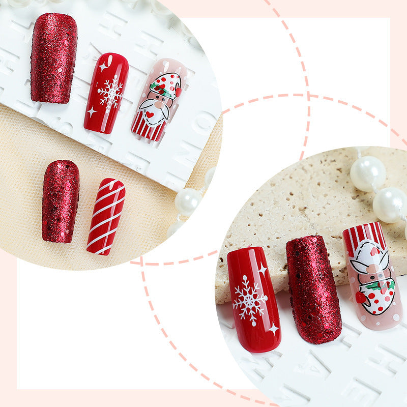 Holiday-Themed Press-On Nail Art Set Bowlift