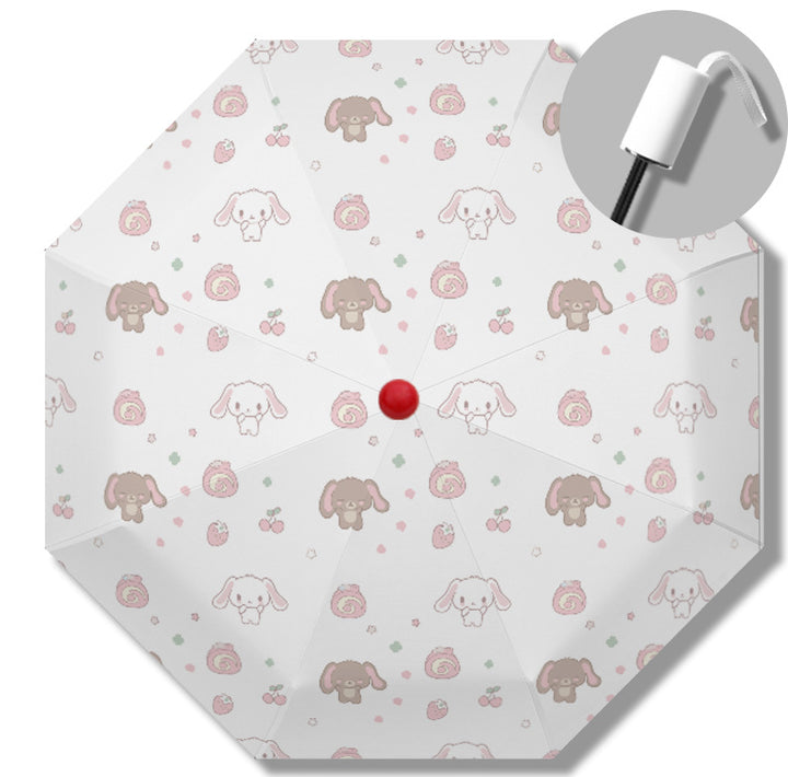Women's Automatic Folding Umbrella with Playful Animal Design Bowlift