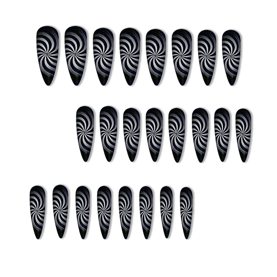 Artistic Spiral Design Nail Enhancements Bowlift