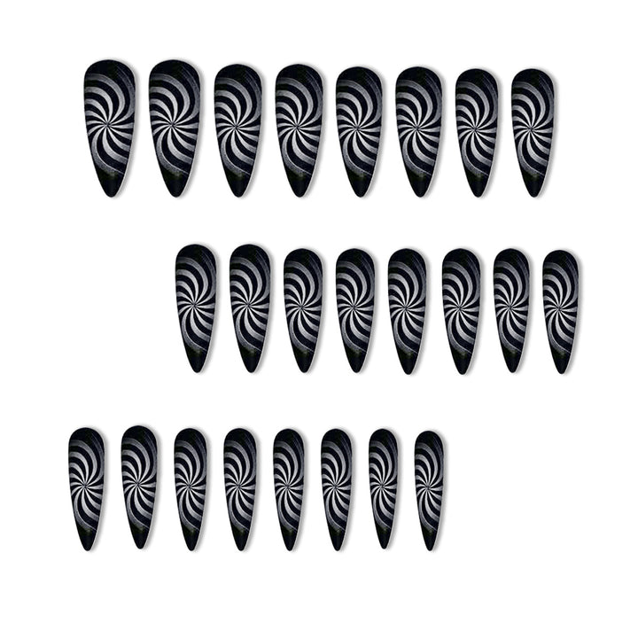 Artistic Spiral Design Nail Enhancements Bowlift