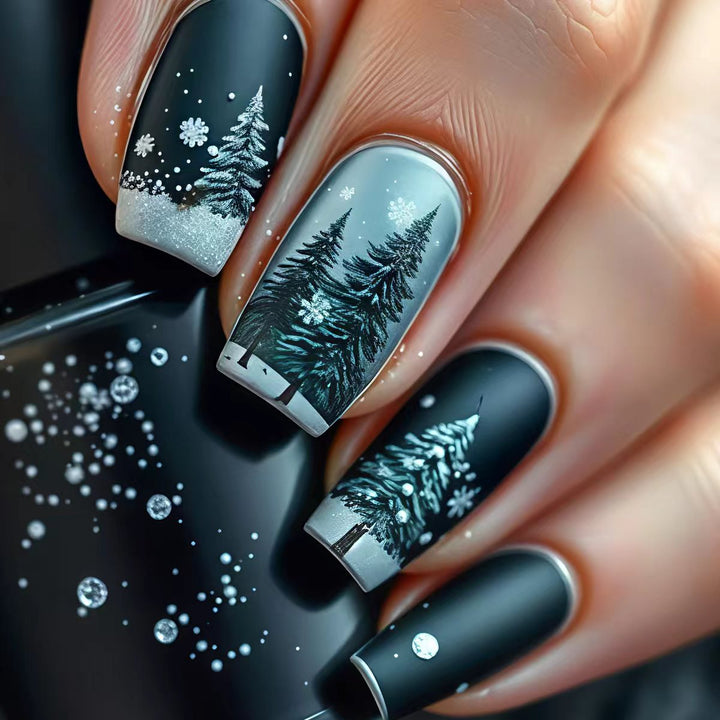 Winter Forest-Themed Nail Art Bowlift
