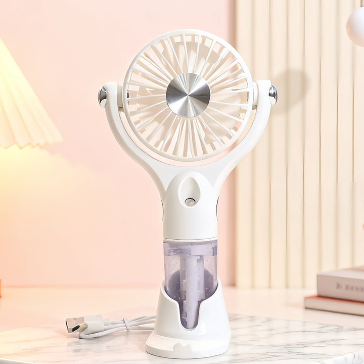 Ladies portable spray fan with ergonomic design and USB connection Bowlift