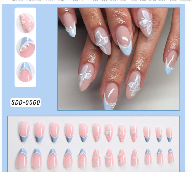 Artistic Press-On Nail Set Bowlift