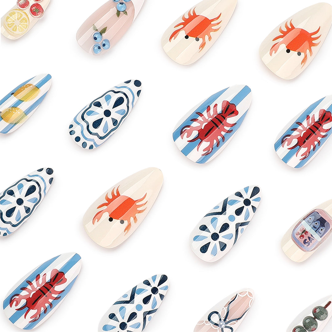Artistic acrylic nails with unique designs Bowlift