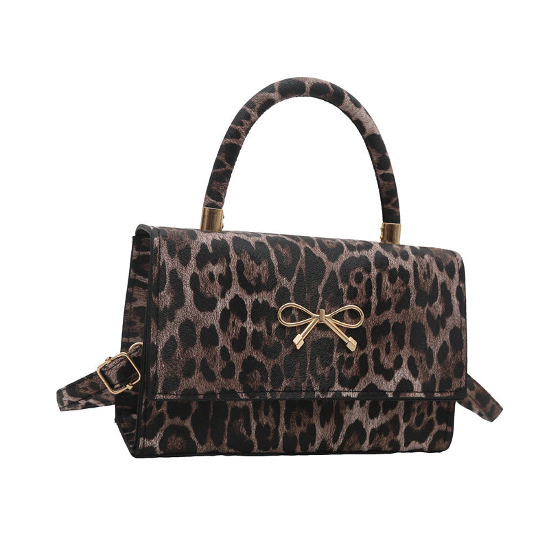 Stylish Animal Print Top Handle Handbag Bowlift