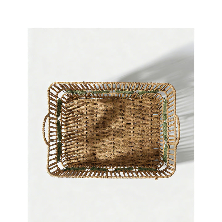 Handcrafted storage basket with leaf motif Bowlift
