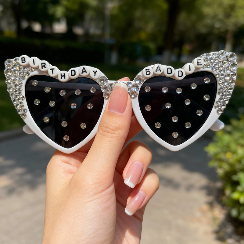 Bridal Heart-Shaped Sunglasses Bowlift