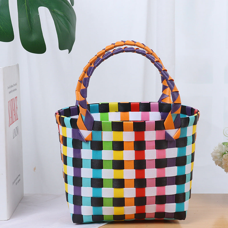 Colorful woven shopping bag Bowlift