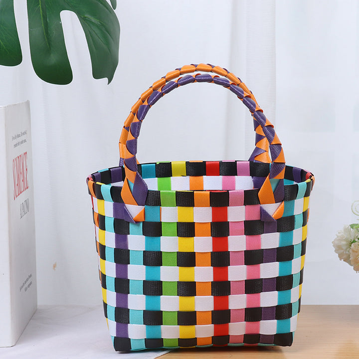 Colorful woven shopping bag Bowlift