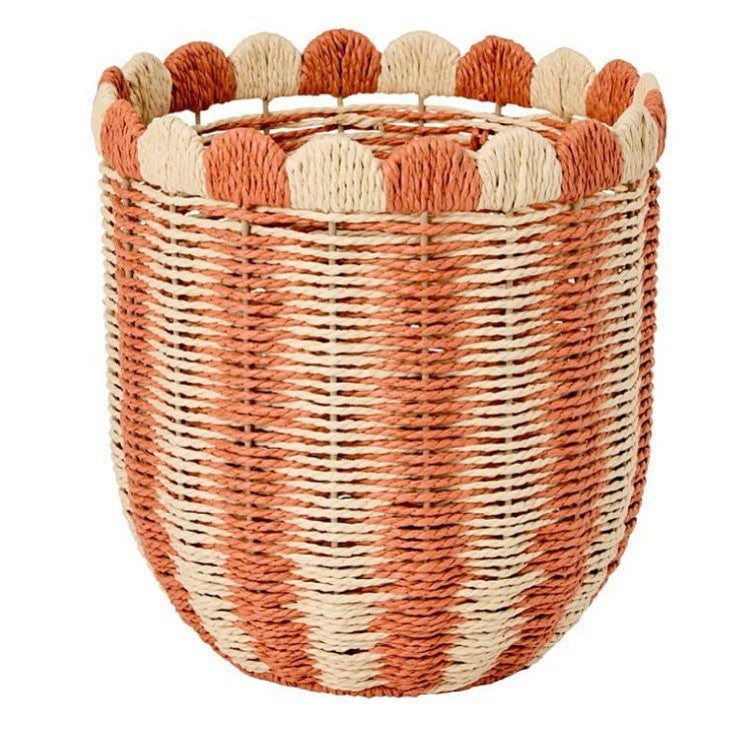 Handwoven storage basket with wave edge Bowlift
