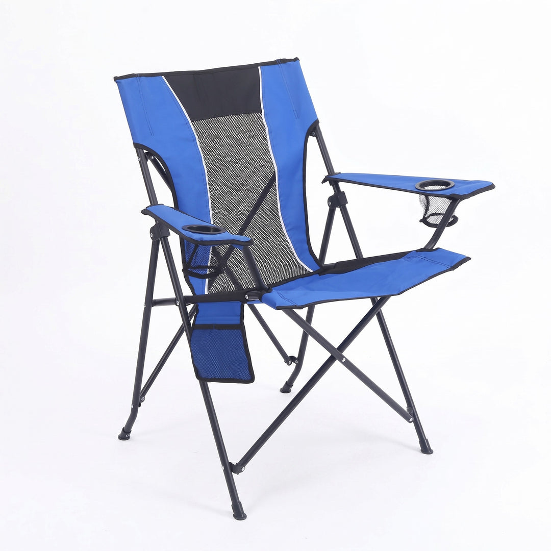 Outdoor Relax Chair with Breathable Mesh and Cup Holder Bowlift