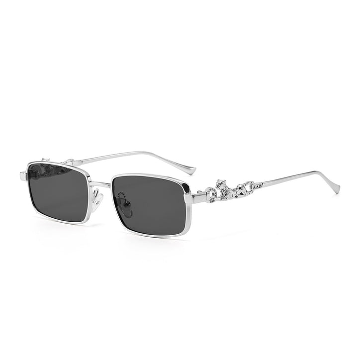 Fashion-Forward Oversized Square Sunglasses with Decorative Metallic Accents Bowlift