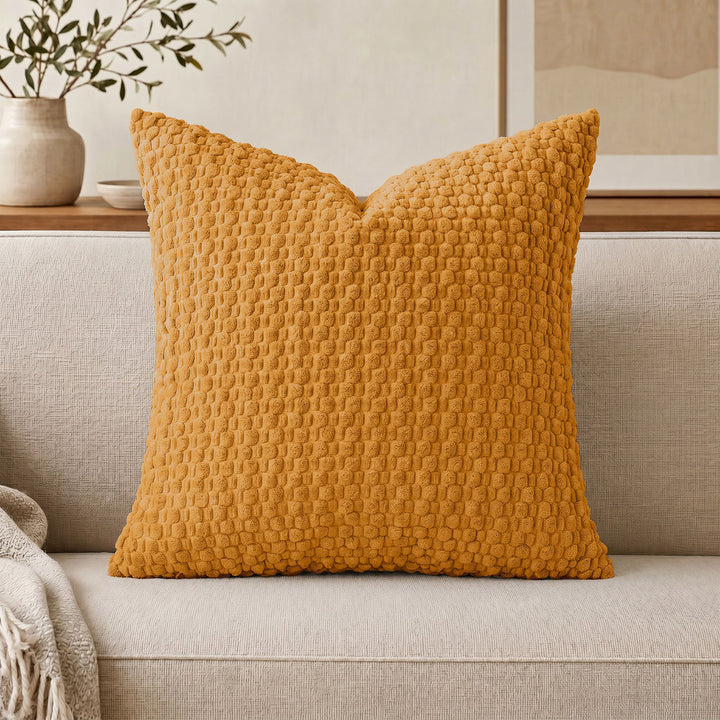 Plush Textured Throw Pillow Cover Bowlift